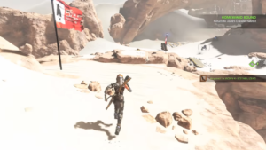 A screenshot of ReCore's barren desert.