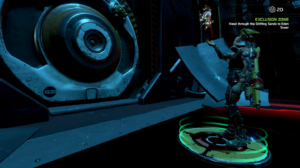 Screenshot of ReCore's Door Opening Animatic. 